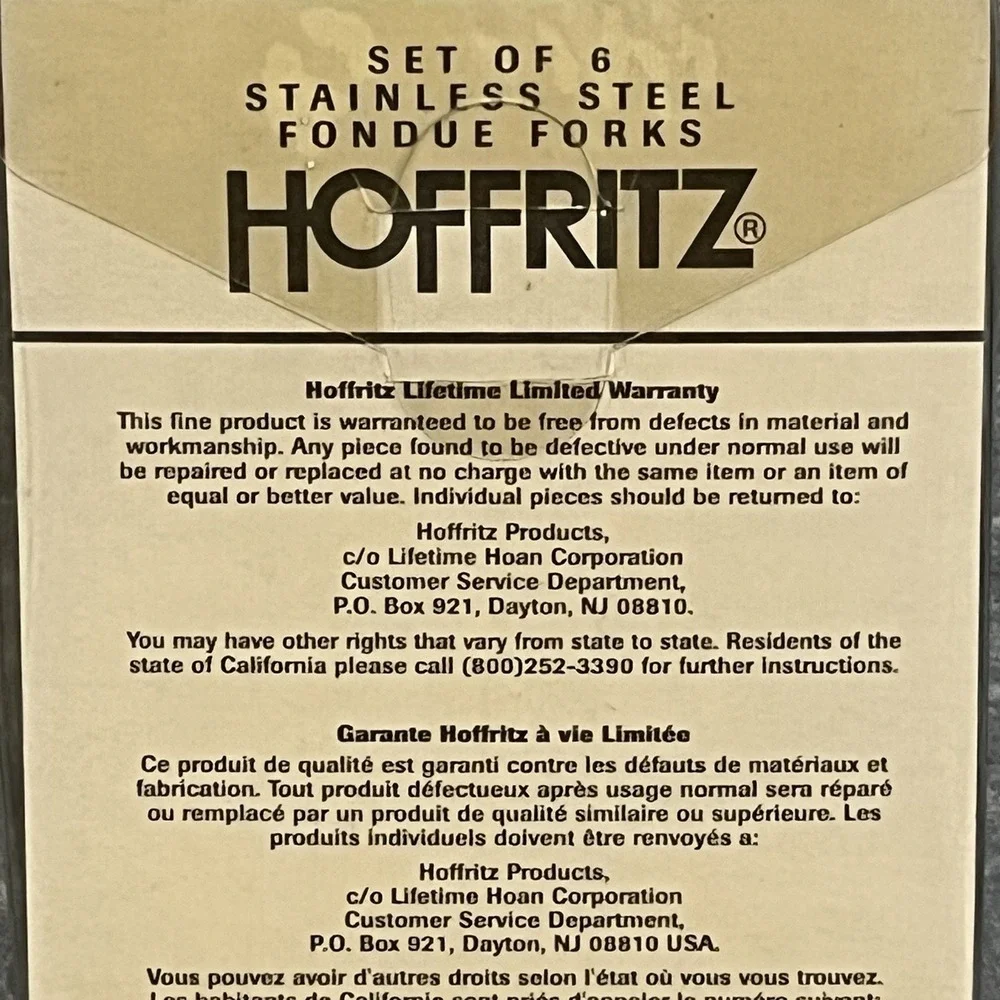 Hoffritz Jewel Tone Fondue Forks Set of 6 Stainless Steel 9